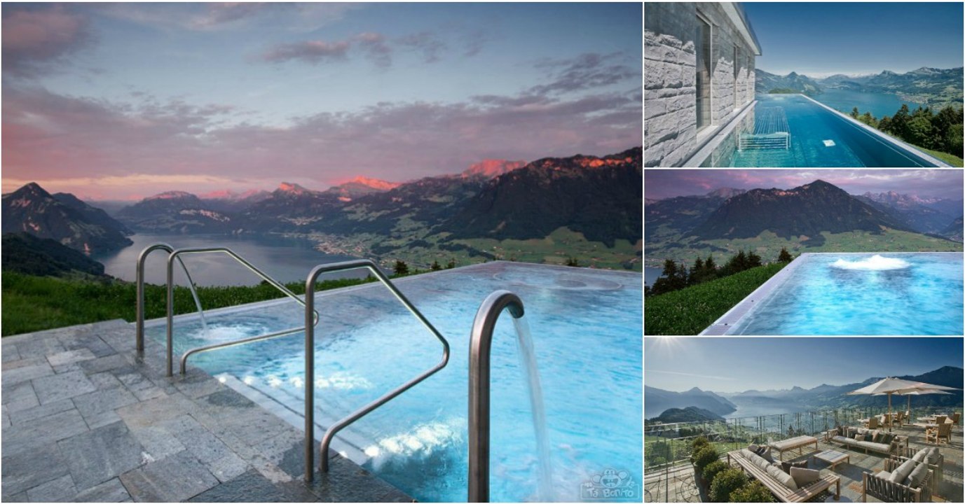 A piscina infinita nos Alpes suíços que parece saída de um sonho