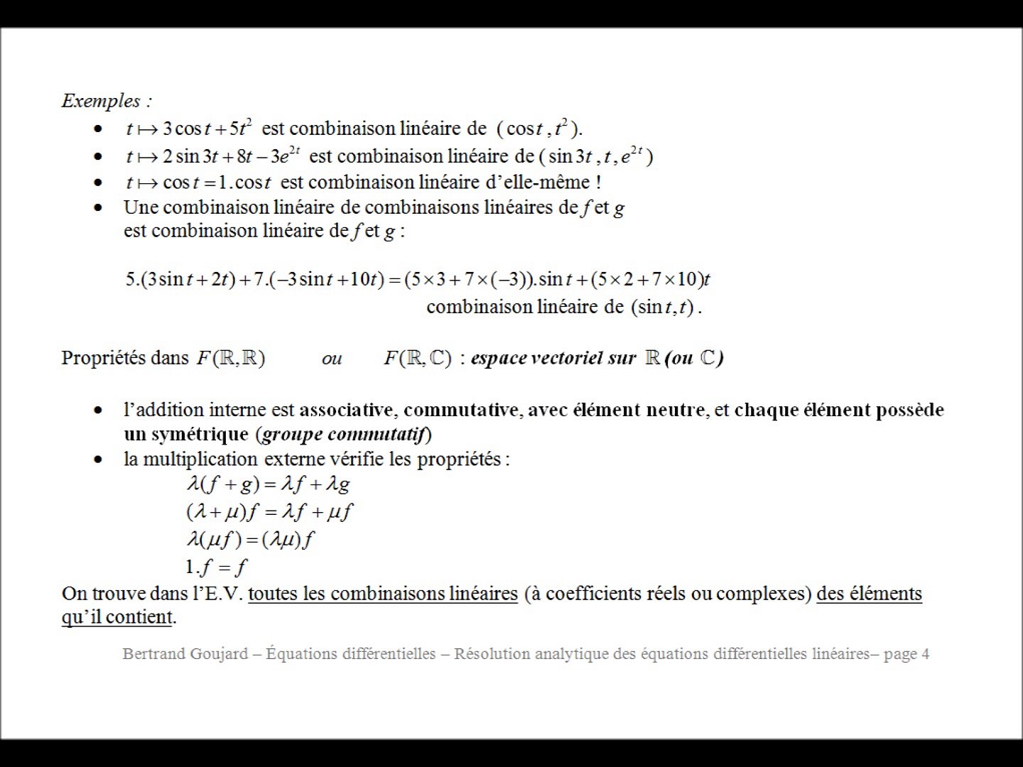 Équations différentielles D1 : D) Résolution analytique des ED linéaires  1ère partie - Vidéo Dailymotion