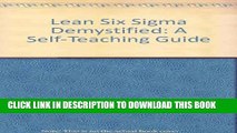 [PDF] Lean Six Sigma Demystified: A Self-Teaching Guide Full Online