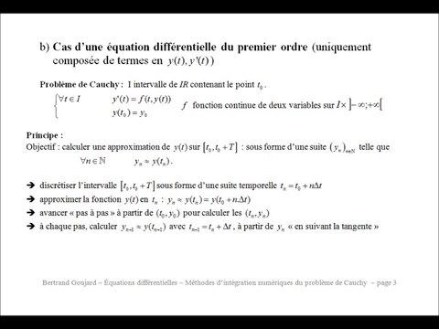 Équations différentielles C1 : C) Quelques méthodes d’intégration numériques du problème de Cauchy 1ère partie