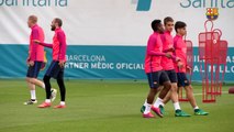 FC Barcelona training session: first workout session of the week