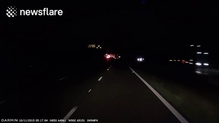 Shocking lorry tyre explosion caught on camera