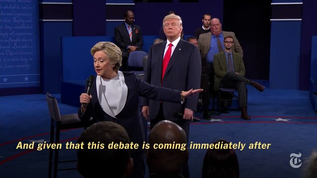 Trump's Looming Onstage Presence in Presidential Debate | Election 2016 | The New York Times