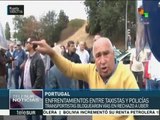 Taxistas portugueses bloquean vías en protesta contra Uber
