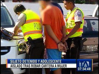 Sujeto detenido y adolescente aislado por asalto