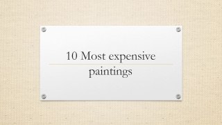 10 Most expensive paintings