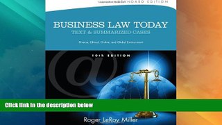 Must Have PDF  Business Law Today, Standard: Text and Summarized Cases (Miller Business Law Today