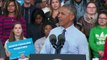 Protesters interrupt Obama at Clinton rally