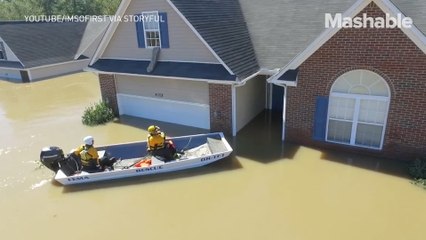 Veteran caught in extreme flooding saved thanks to drone