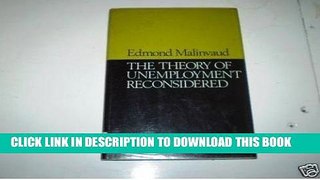 [PDF] Theory of Unemployment Reconsidered: Lectures (Yrjo Jahnsson lectures) Full Online