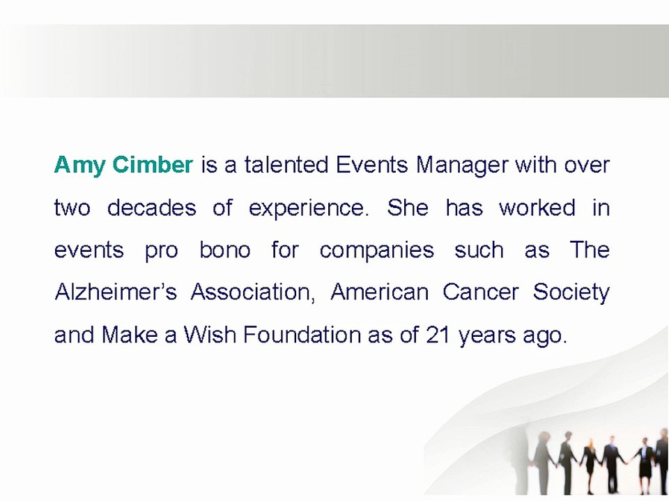 Amy Cimber Is an Experienced Event Planner