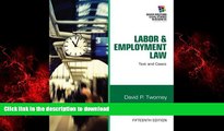 FAVORIT BOOK Labor and Employment Law: Text   Cases (South-Western Legal Studies in Business) READ