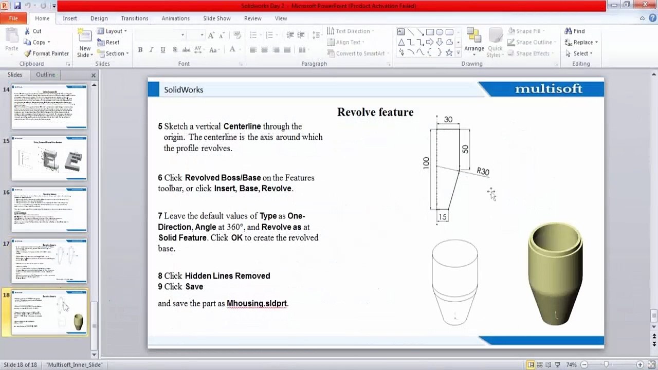 SolidWorks SQL (Revolve Feature)MVA