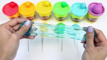 LEARN COLORS Rainbow Play Doh Slime Lollipops & Rainbow Swirl Lollipops | DIY Fun & Easy Art!
