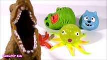 Cutting OPEN SLIMER! Ghostbusters Slimer Squishy Gooey OCTOPUS Stress Ball! Crunchy T Rex FUN