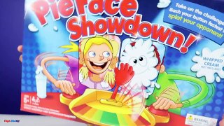 NEW PIE FACE SHOWDOWN CHALLENGE! Family Fun Game - Shopkins Surprise Eggs Opening