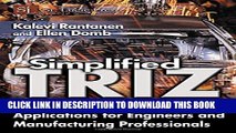 Collection Book Simplified TRIZ:  New Problem-Solving Applications for Engineers   Manufacturing