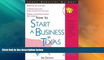 Big Deals  How to Start a Business in Texas (Legal Survival Guides)  Full Read Most Wanted