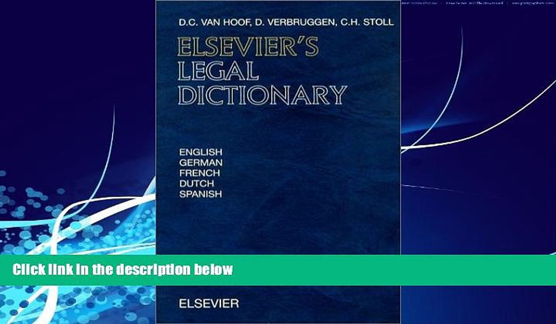 different   Elsevier s Legal Dictionary: In English, German, French, Dutch and Spanish