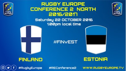 RUGBY EUROPE CONFERENCE 2 NORTH 2016/2017 - FINLAND / ESTONIA 22/10/2016