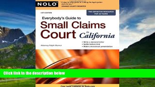 Big Deals  Everybody s Guide to Small Claims Court in California  Best Seller Books Best Seller
