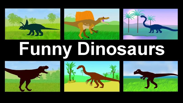Spinosaurus, Funny Dinosaurs and Surprise Egg. Funny Dinosaurs Cartoons for children. Spinosaurio