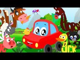 Little Red Car Rhymes - Animals Sound Song In Words World | Learn Animal Names, Sounds And Spellings