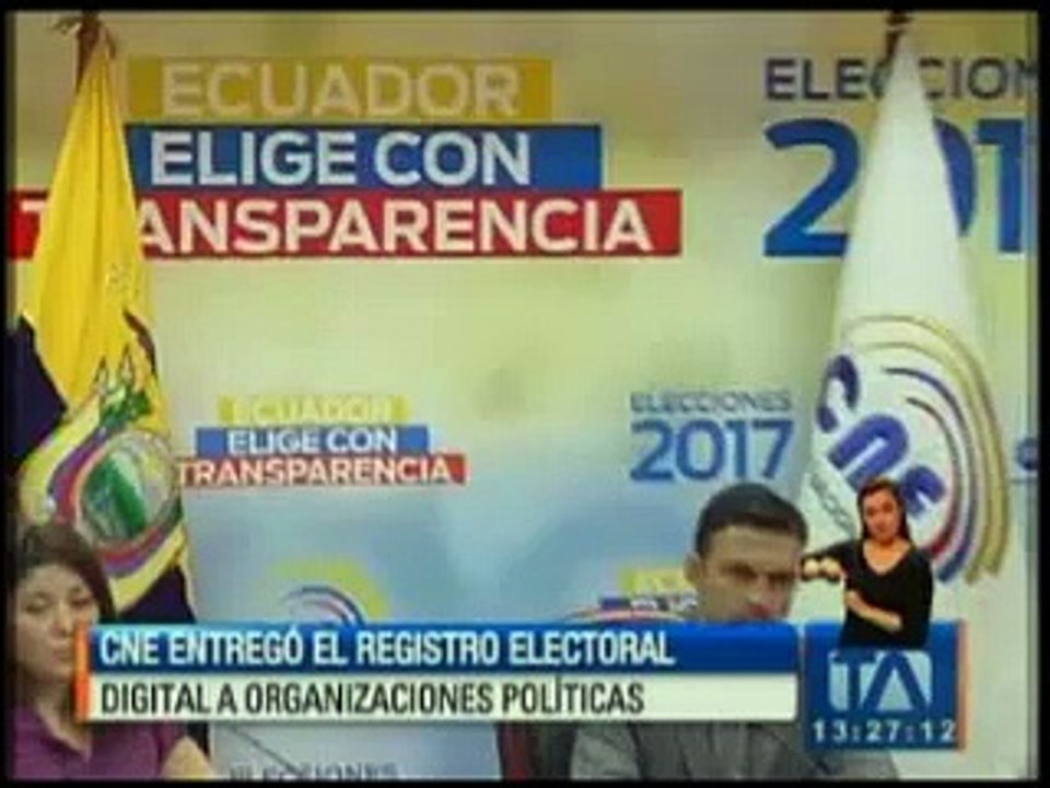CNE entregó el registro electoral digital a organizaciones políticas