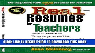 [PDF] Real-Resumes for Teachers (Real-Resumes Series) Exclusive Online