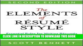 [PDF] The Elements of Resume Style: Essential Rules for Writing Resumes and Cover Letters That