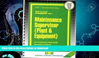 EBOOK ONLINE  Maintenance Supervisor (Plant   Equipment)(Passbooks) (Career Examination