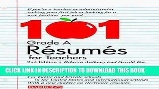 [PDF] 101 Grade a Resumes for Teachers Full Online