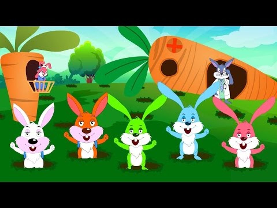 Five Little Rabbits | Nursery Rhymes - Dailymotion Video
