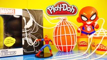 Learning colors with Spider Man Venom Play Doh Surprise Eggs - Cartoon for Kids