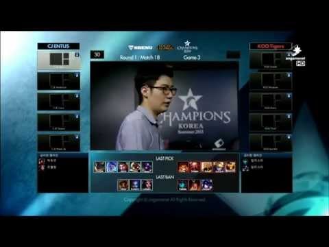 《LCK》2015 夏季賽 Week 3 Day 3 KOO Tigers vs CJ ENTUS Game 3 (粵語) part 1