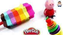 Play doh ice cream rainbow with playdoh clay Peppa Pig  toys