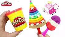 Play doh ice cream - make rainbow popsicle along peppa pig español toys frozen