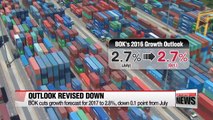 BOK holds rate steady, downward adjusts 2017 growth outlook