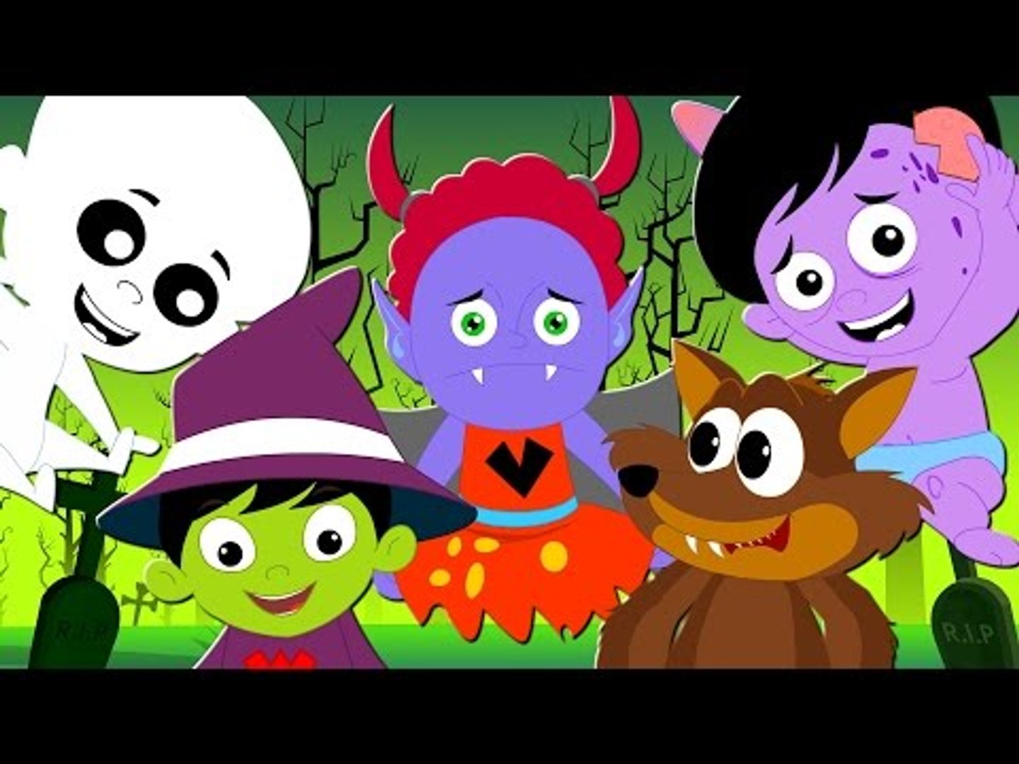 Five Little Monsters | Halloween Nursery Rhymes And Kids