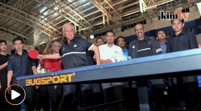 Aksi Najib main ping pong dengan KJ