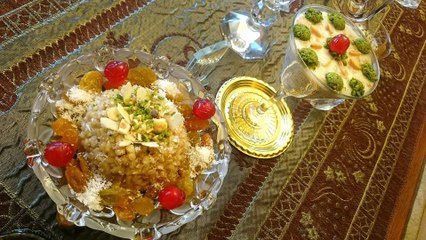 طريقة رائعة لعمل العاشوراء بالكسترد والعاشوراء بالحليب Achoura