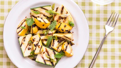 How to Make Grilled Squash and Scallions with Chile-Honey Vinaigrette