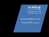 #5 Qinwen ZHENG (CHN) [8] vs. Vanessa ONG (USA) [12] - 3ème tour tableau final - Les Petits As 2016
