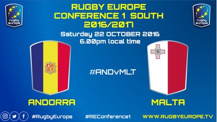 RUGBY EUROPE CONFERENCE 1 SOUTH 2016/2017 - ANDORRA / MALTA 22/10/2016