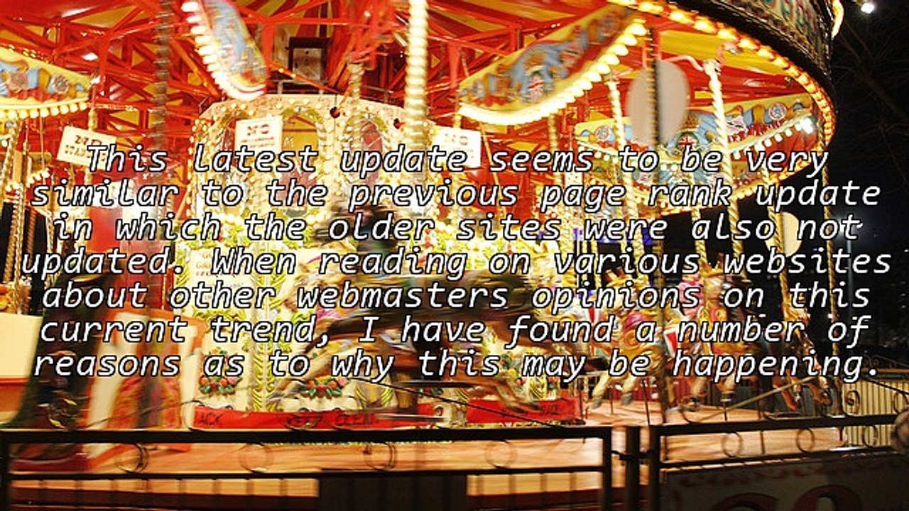 When Will Google Update The Page Rank Of Older Sites?