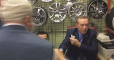Erdoğan, Geçiş Güzergahında Pankart Açan Esnafı Ziyaret Etti