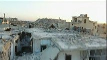 Syrie : un drone filme un quartier d'Alep ravagé par les bombes