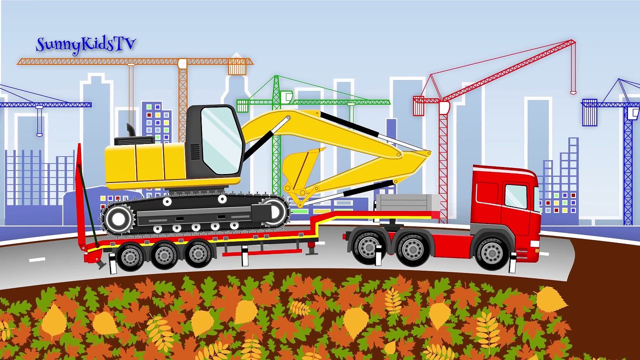 Trucks and Cars for kids. Fire Truck Ambulance Police Car Excavator Racing Cars. Cartoon