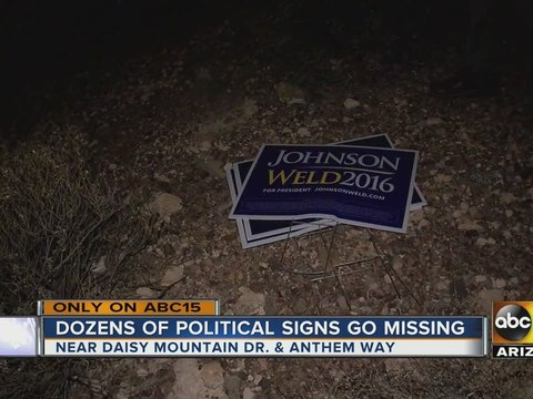 Dozens of political signs go missing in Anthem