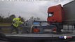Ce chauffeur de camion intervient pour stopper un chauffard en fuite